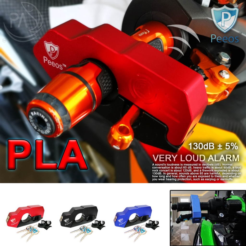 Peeos PLA Smart Alarm Handbrake Lock with very loud siren suitable