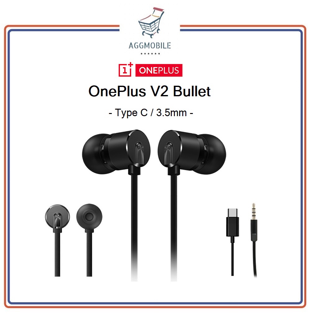 OnePlus V2 Bullets Earphones USB Type C (BE02T) 3.5mm Audio Jack (BE02B ...