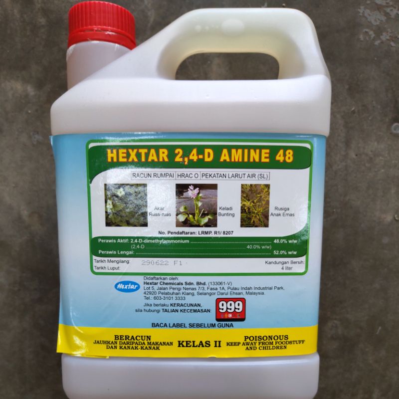 4LITRE RACUN RUMPAI CAMPURAN HEXTAR AMINE 48 2,4-D-dimethylammonium 48 ...