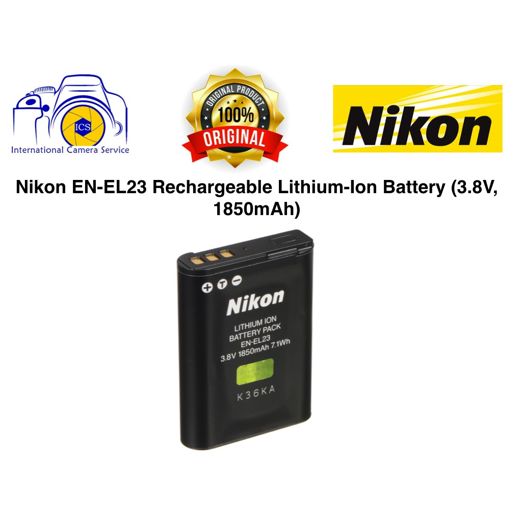 Nikon ENEL23 Rechargeable LithiumIon Battery (3.8V, 1850mAh) Shopee Malaysia