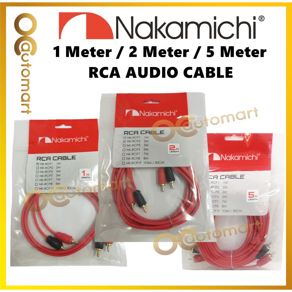 Nakamichi RCA Cable Car Audio System Home Audio Amplifier Braided ...