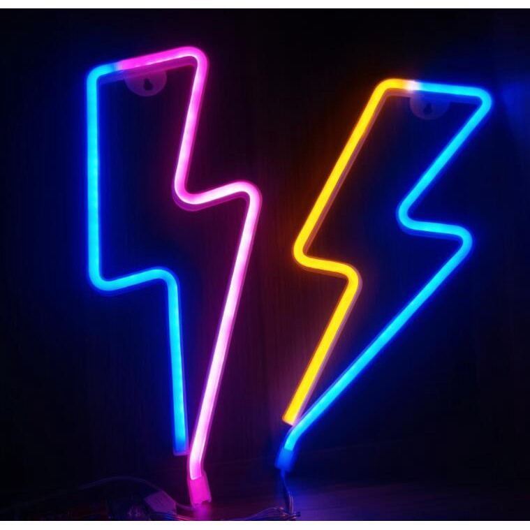 Lightning Bolt LED Neon Sign Thundershower Flash Neon Light Hanging ...