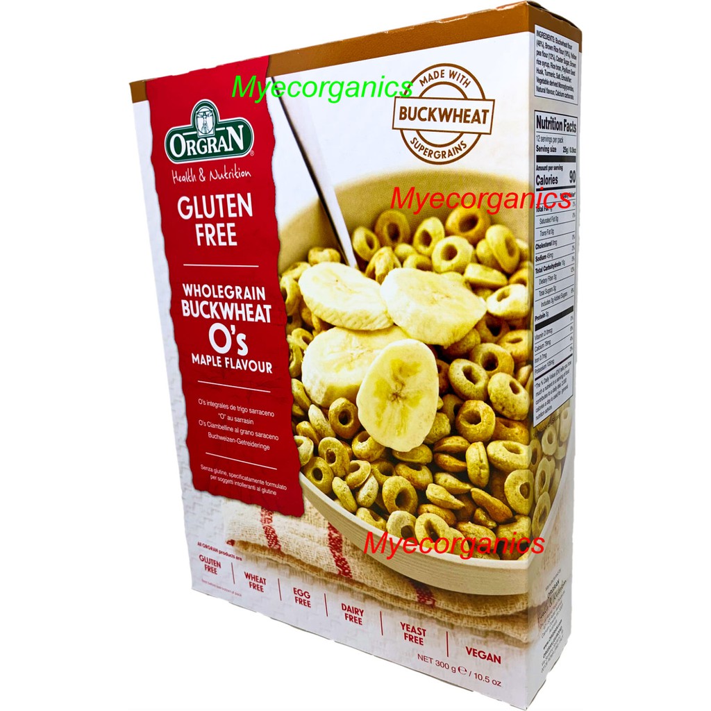 Orgran GLUTEN FREE Wholegrain Buckwheat O's Maple Cereals 300G, EXP 5/