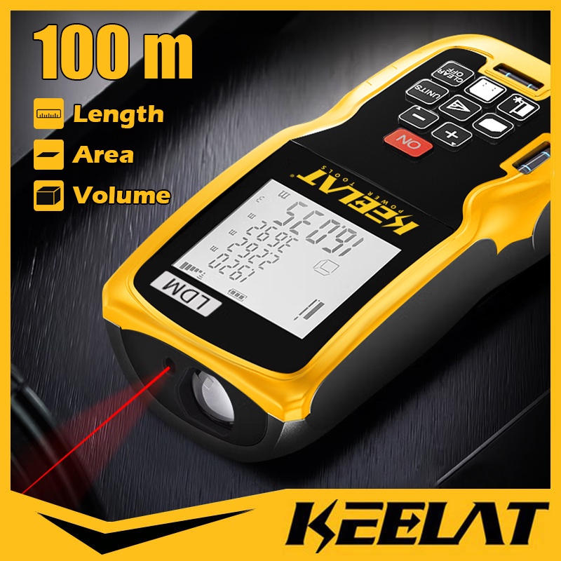 Keelat Laser Distance Meter 100M Rangefinder Laser Tape Range Finder
