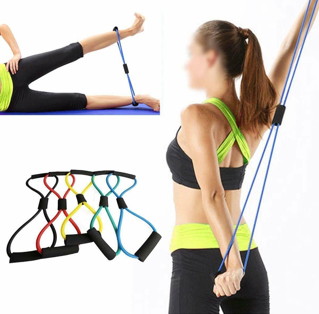 🔥🔥 Yoga 8 Shape Exercise Fitness Rope Resistance Bands Rubber Bands for ...
