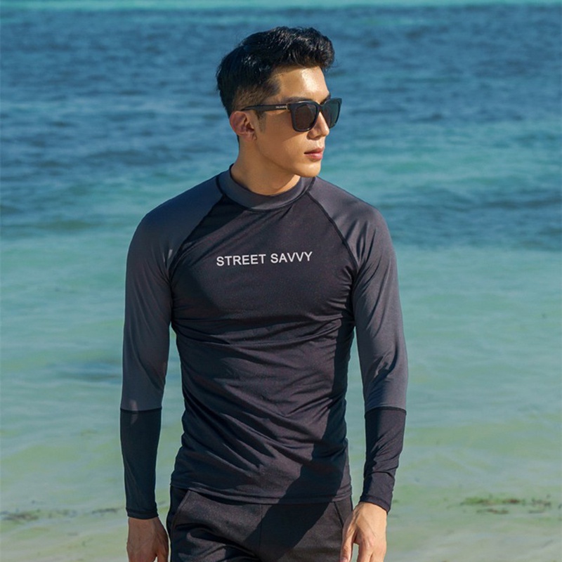 SAILBEE Mens UV Protect Surfing Rash Guard Long Sleeve Swimsuit Rashguard Surf Shirt M008 Shopee Malaysia