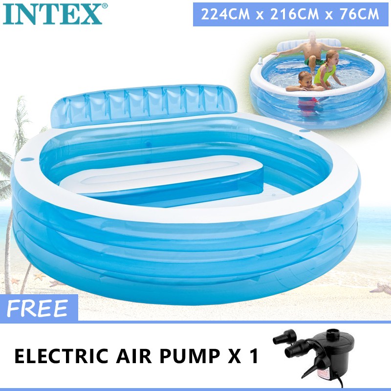 INTEX 57190 Swim Center Family Inflatable Pool With 1 Inflatable Seat ...