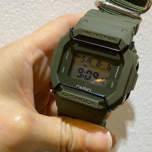 Army Green Subcrew Nylon Strap G Shock DW5600 Limited Edition Shopee Malaysia