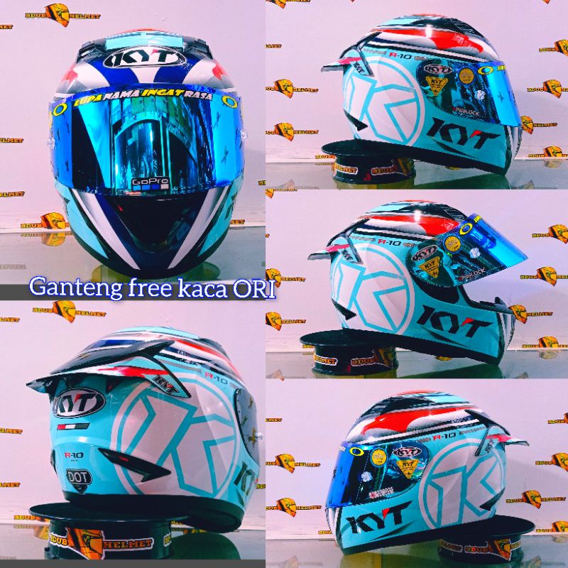 Full face Helmet kyt r10 1st motif Aqua Marin 100 original SNIDOT