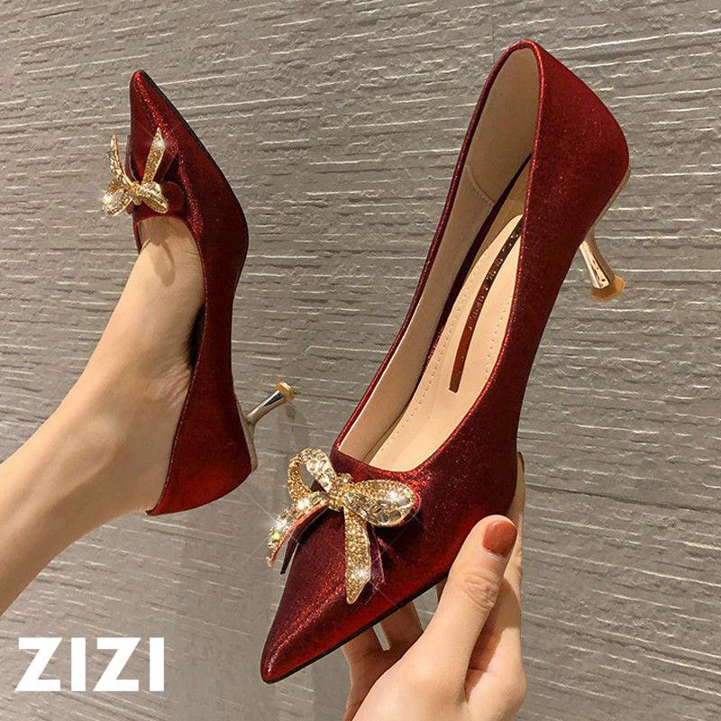 Burgundy 2024 bridal heels