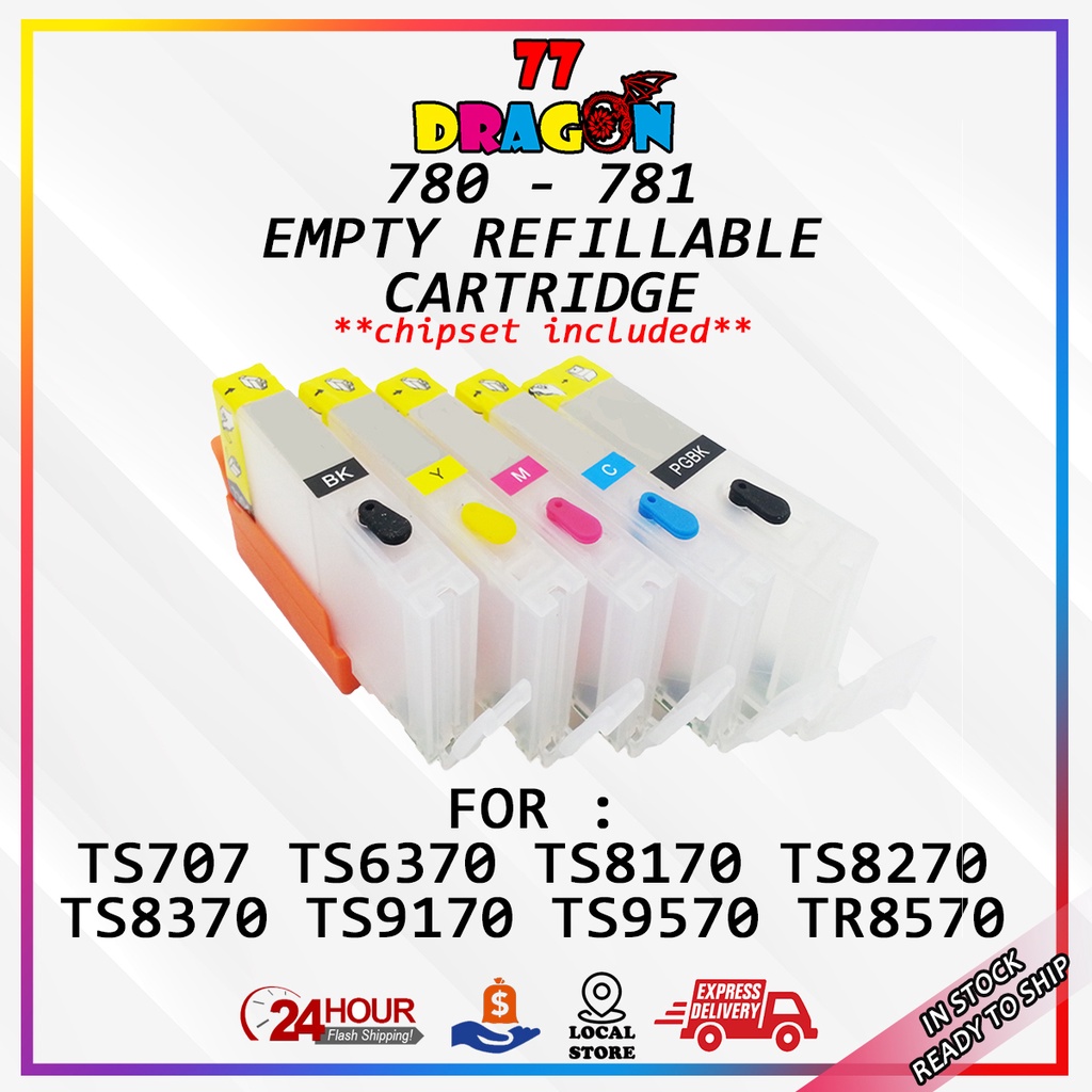 PGI-780-781 Empty Refillable Cartridge For Canon TS707 TS6370 TS8170 ...
