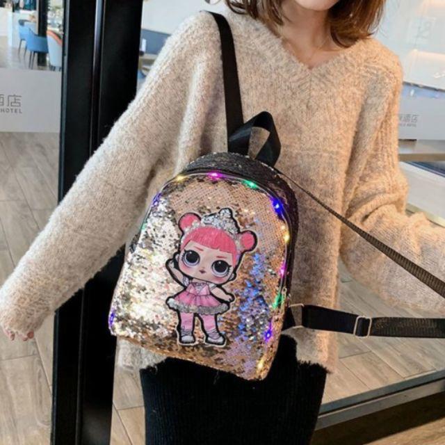 PREMIUM LOL SURPRISE SEQUIN LED LIGHT CASUAL BACKPACK TUITION BAG FOR KIDS GIRL WOMEN Shopee Malaysia