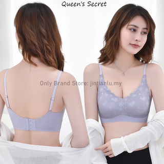 High quality【Queen's Secret】Half-cup small breasts gather push up bras, small  breasts show large non-steel ring adjusted underwear lady, seamless Strapless  bra, invisible bra + pan