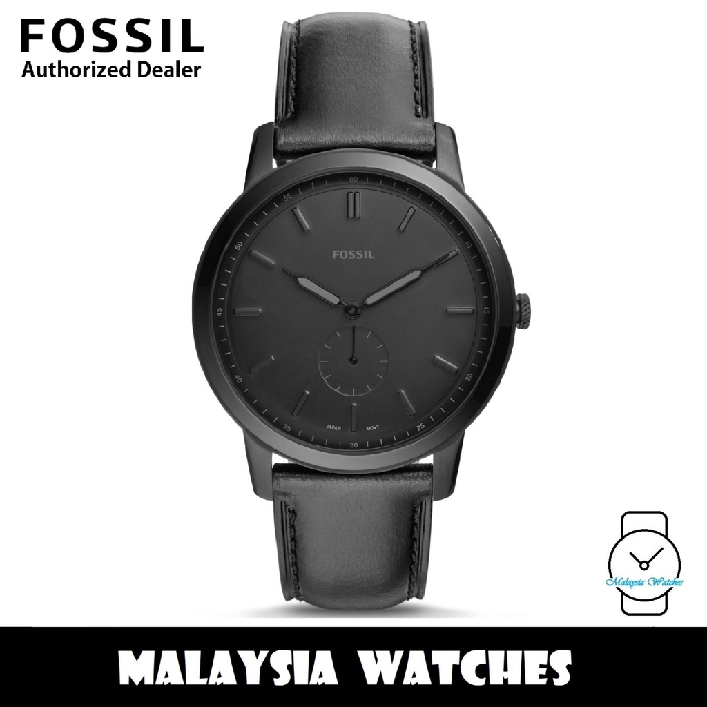 OFFICIAL WARRANTY Fossil Men s FS5447 The Minimalist Two Hand Black Leather Watch 2 Years Fossil Warranty