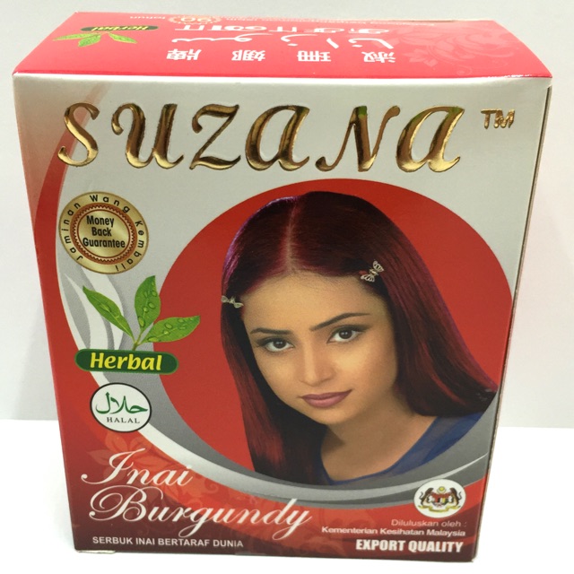 Suzana Inai Burgundy Hair Color / Warna Rambut 10gm x 6 sachets ...