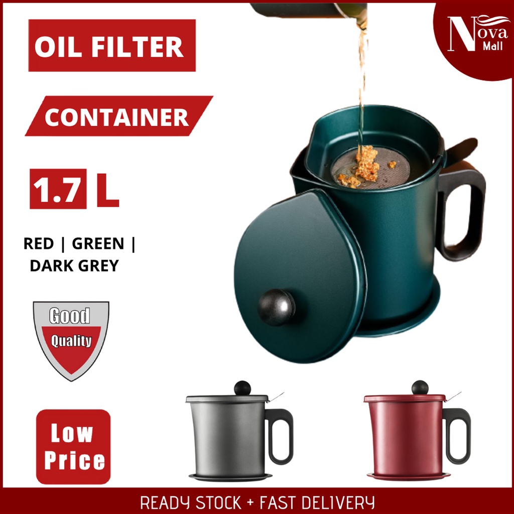 Large 1.7L Oil Filter Container Kitchen Tools Kitchenware Cooking Fry ...