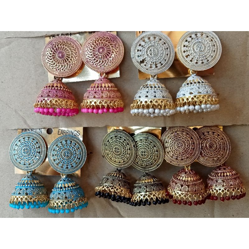 Colourful jhumka deals