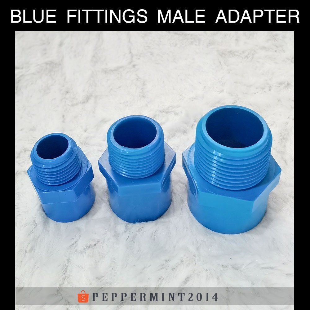 PACK Poly Waterline Fittings Blue Adaptor Male Female Live Connection