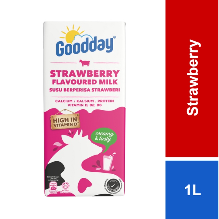 Goodday Uht Strawberry Flavoured Milk 1l Shopee Malaysia