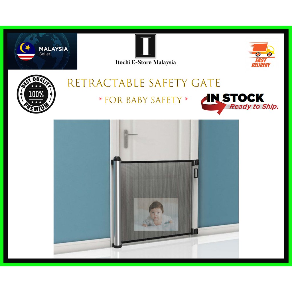 PROBEBI Retractable Mesh Baby Safety Gate Stylish Safety Barrier Invisible Safety Door Pagar Baby Shopee Malaysia