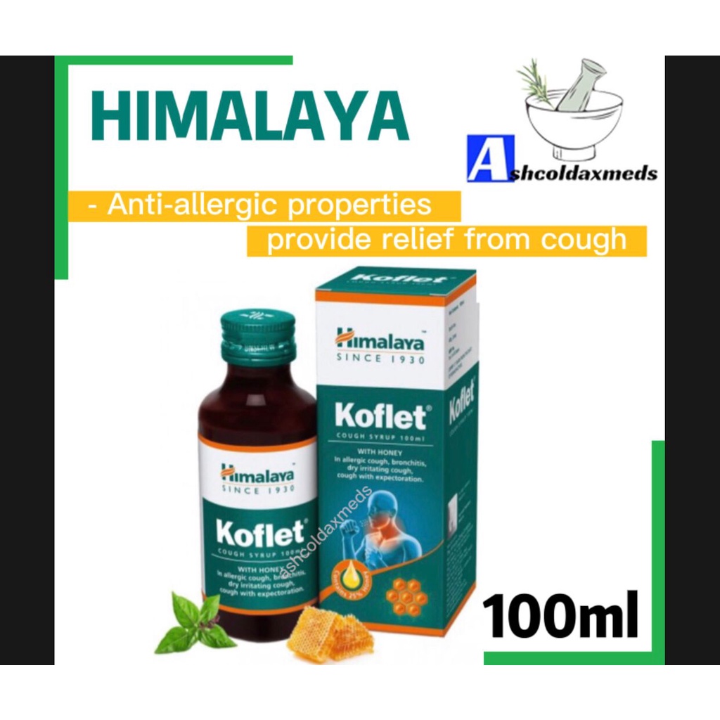 HIMALAYA KOFLET COUGH SYRUP WITH HONEY 100ML (EXP 01/2026) Shopee