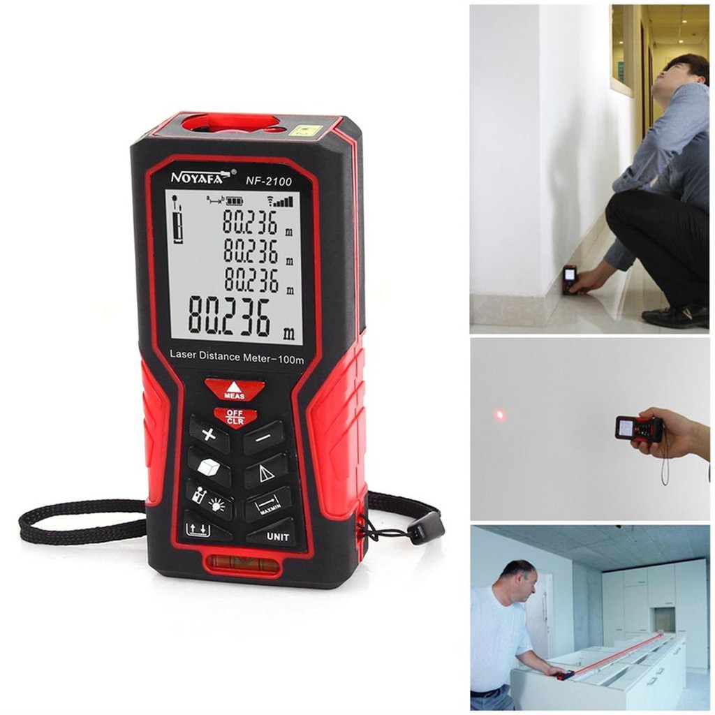Noyafa NF-2100 Digital Distance Meter Handheld Laser Ruler Rangefinder ...