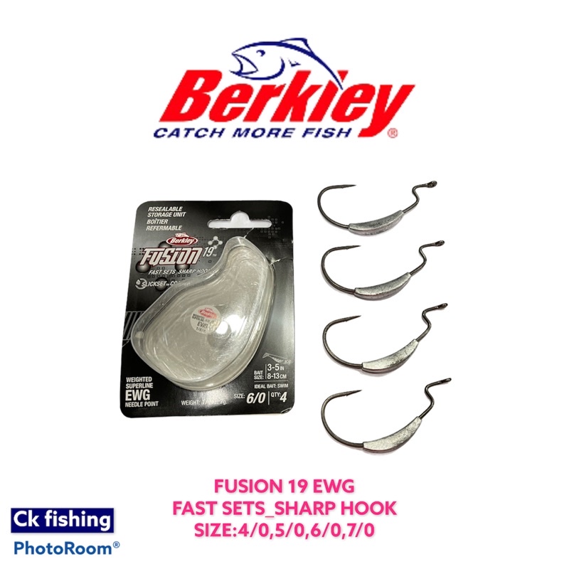 Berkley Fusion 19 EWG Swinbait Fishing Worm Hook with Lead / Soft Plastic Fishing  Hook / Mata Kail SP / Swin Hook