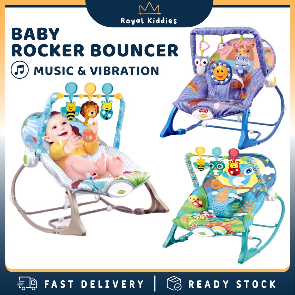 iBaby Rocker Bouncer Newborn Toddler Music Sleeping Baby Rocking Swing ...