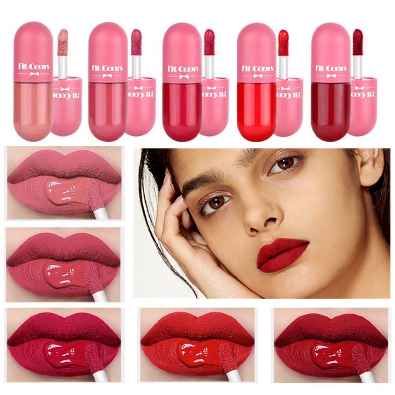 Fit Colors 5 Colors Mini Capsule Lip Glaze Velvet Matte Long-lasting ...