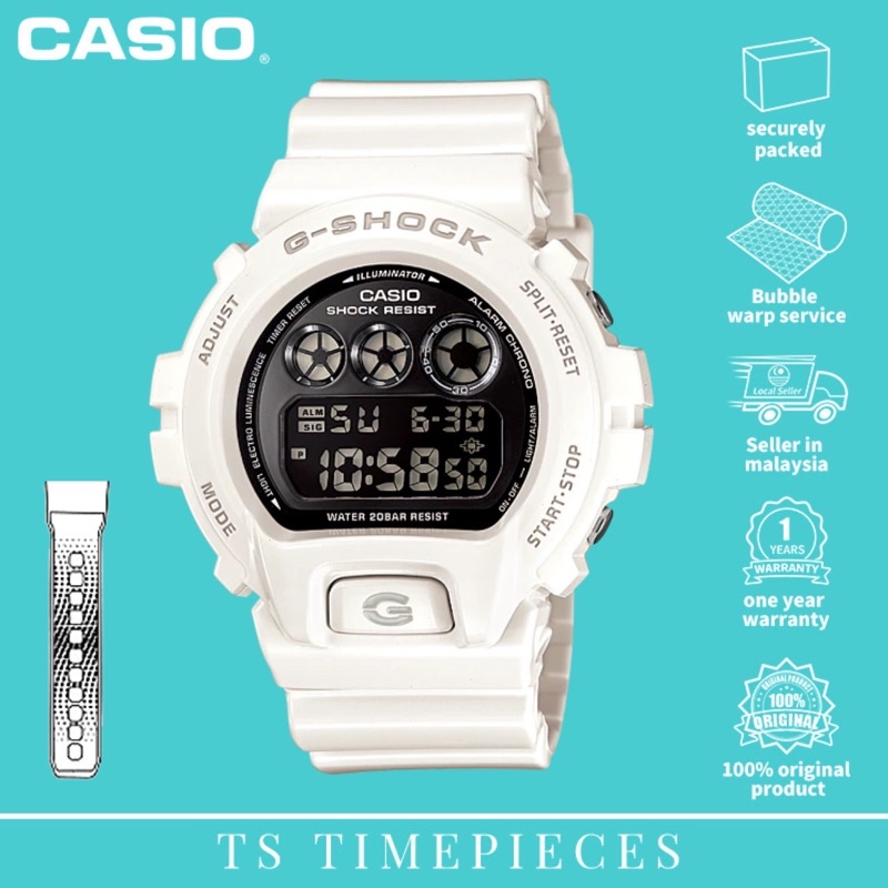 Casio g shock dw 6900 white best sale