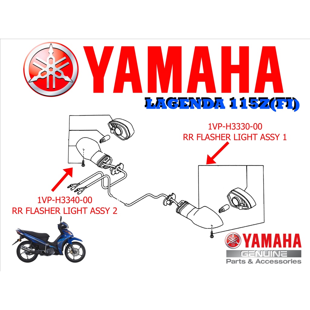 YAMAHA LAGENDA 115Z (FI) REAR SIGNAL ASSY LH AND RH GENUINE (ORIGINAL