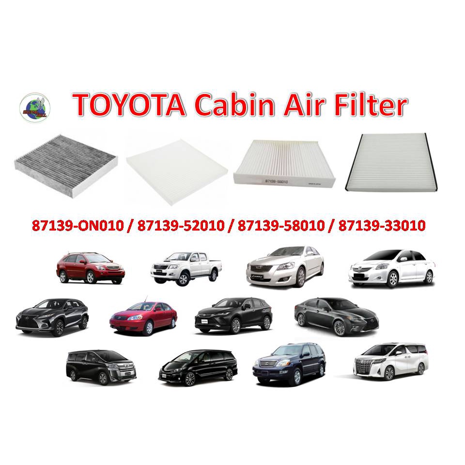 TOYOTA CABIN AIR FILTER 87139ON010 / 8713952010 / 8713958010 / 87139