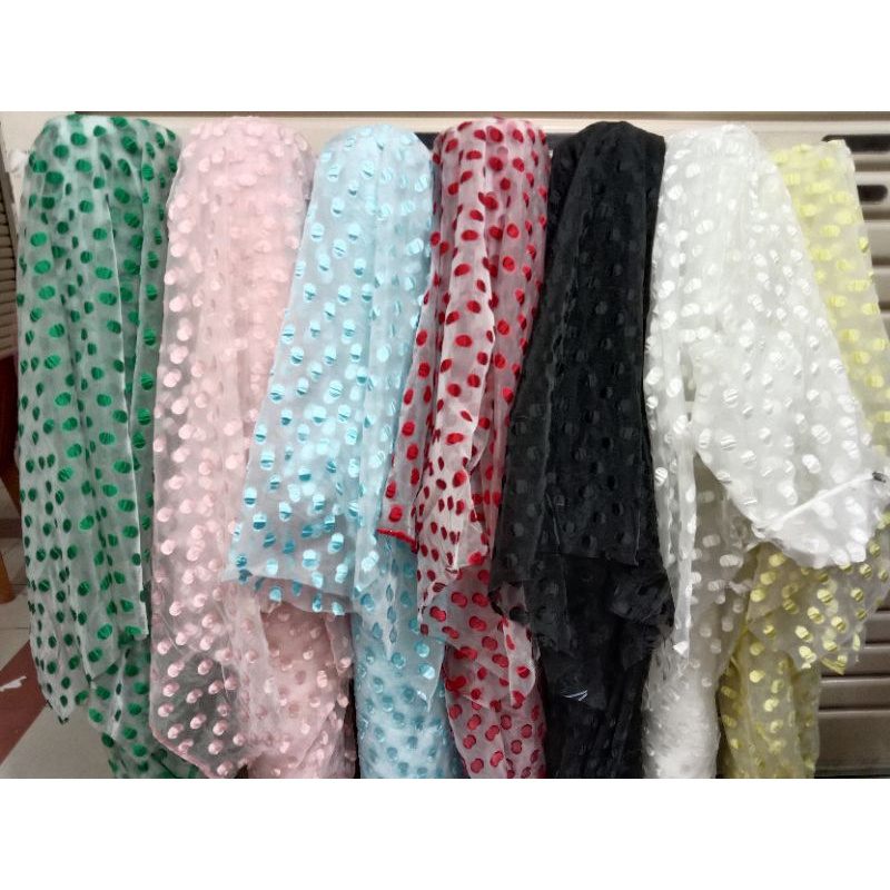 Embossed Organza Dot Fabric (Unique And Limited) Shopee Malaysia