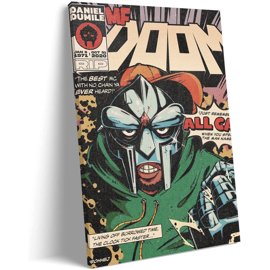 EMXEE MF Doom Retro Poster Hd Printed Canvas Modern Home Bedroom Wall ...