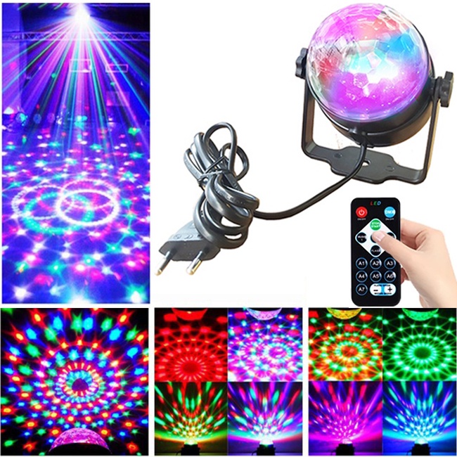 RGB LED Crystal Magic Ball Music Sensitive Sync Stage Effect Lighting ...