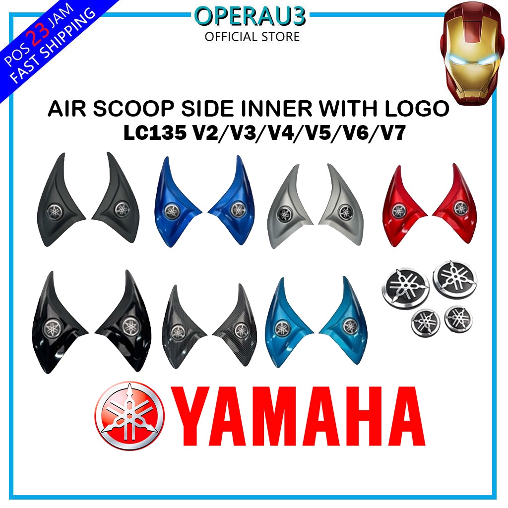 AIR SCOOP YAMAHA LC135 V6 1SET SIDE INNER WITH LOGO SET V2/V3/V4/V5/V6 ...