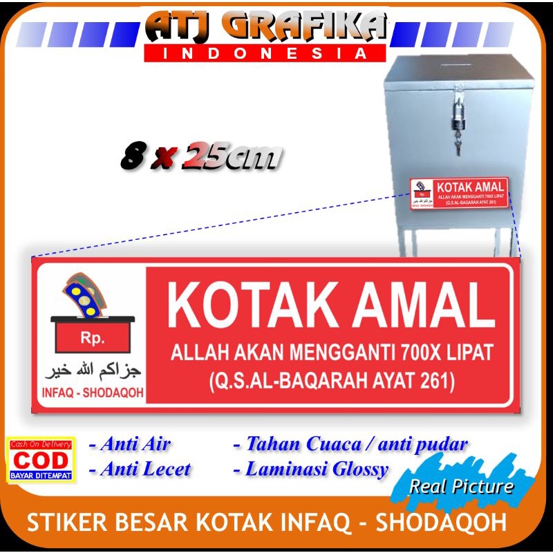 Large money box sticker, mosque prayer room, infaq sodaqoh sticker ...