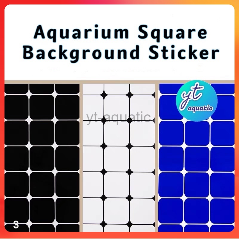STICKER FOR AQUARIUM BACKGROUND FISH TANK BLUE &BLACK & WHITE ( 1 feet