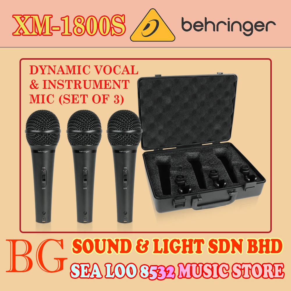 BEHRINGER XM1800S / XM-1800S DYNAMIC VOCAL AND INSTRUMENT MICROPHONE ...