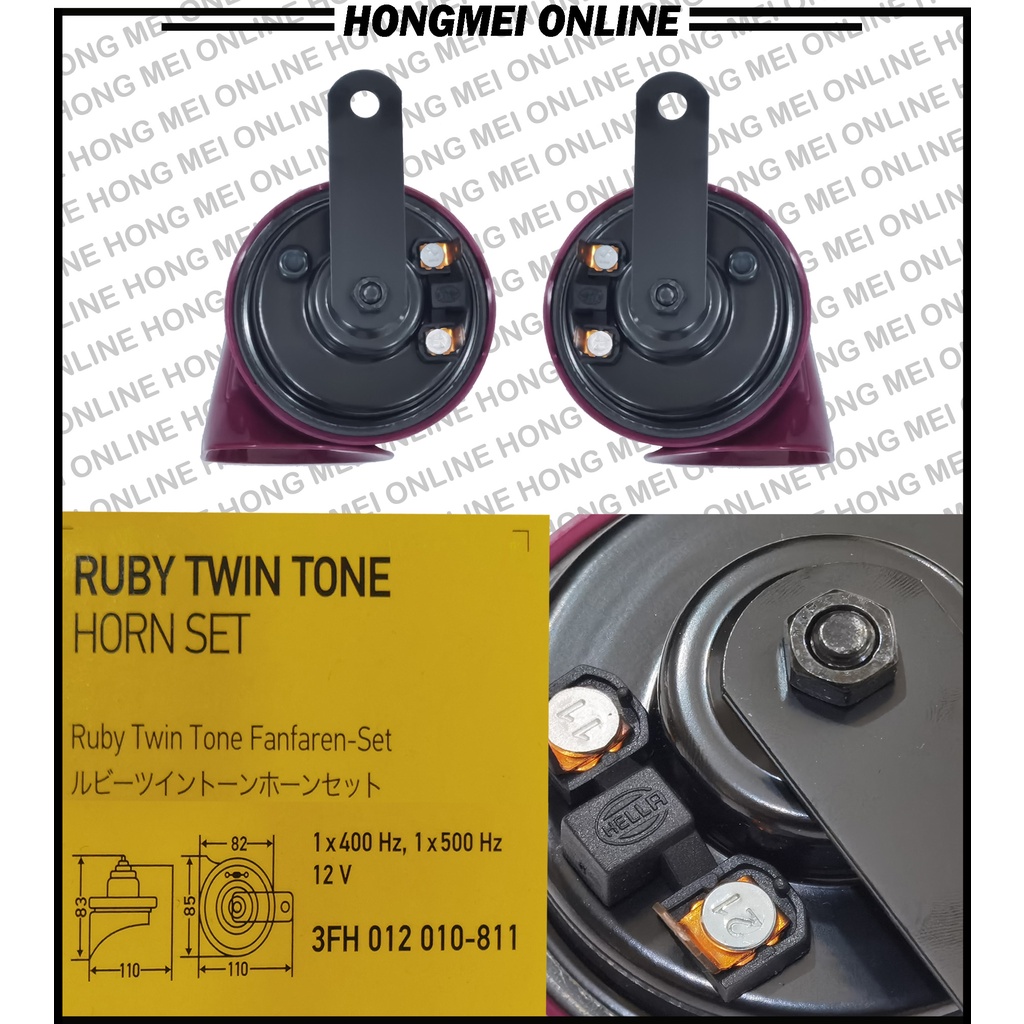 ORIGINAL HELLA Ruby Purple Twin Tone 12V Style Range Car Vehicle Horn ...