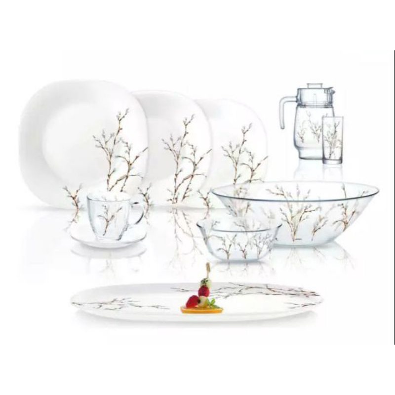 LUMINARC DINNER SET 46 PCS HANA WHITE Shopee Malaysia