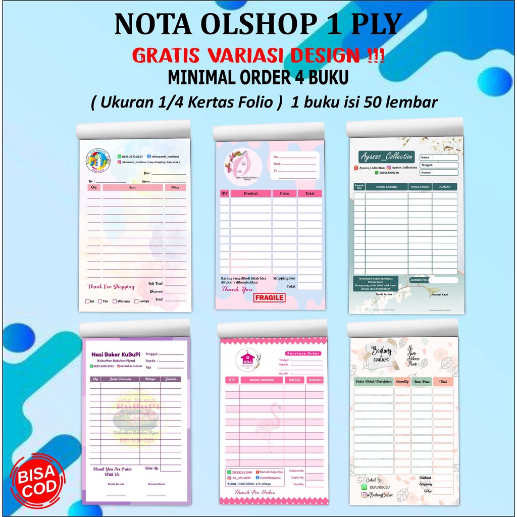 Free DESIGN FULL COLOR CUSTUM NOTES / OLSHOP CUSTUM NOTES | Shopee Malaysia