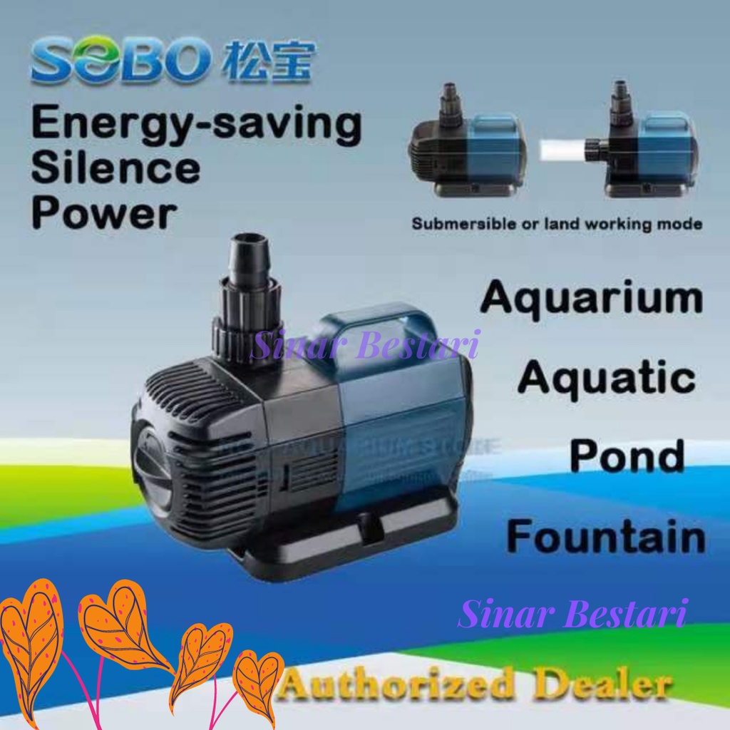 SOBO Amphibious Intelligent Variable Eco Water Pump Fountain Pond Kolam