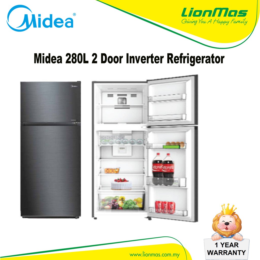 Midea 4 Star Rating 2 Door Inverter Refrigerator (280 L) MDRT346MTB28
