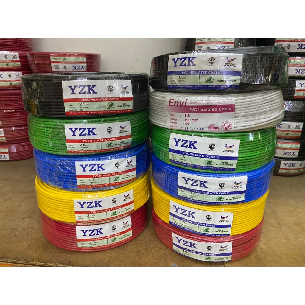 YZK 1.5mm/2.5mm 100% Copper PVC Insulated Cable Wire Auto Control Cable ...