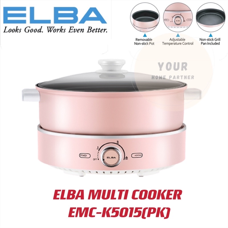 Elba Multi Cooker With Grill 5L EMCK5015(PK) Shopee Malaysia