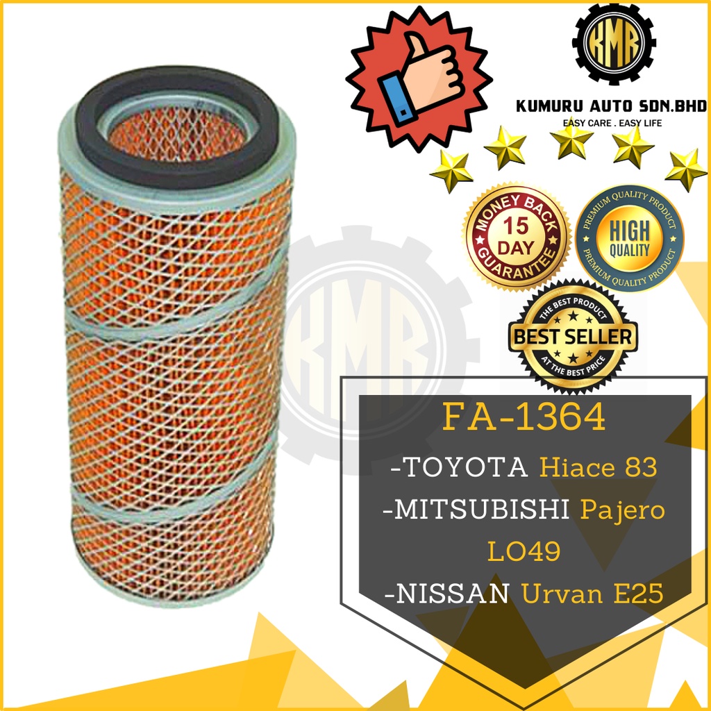 MITSUBISHI PAJERO LO49, NISSAN URVAN E25 AIR FILTER - FA-1364 / 17801 ...