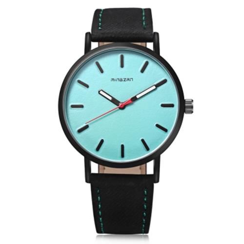 MINGZAN UNISEX QUARTZ WATCH LEATHER BAND LUMINOUS POINTER WRISTWATCH GREEN Shopee Malaysia