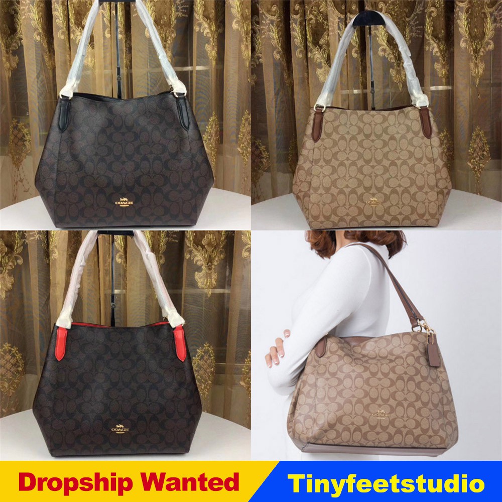 Coach women's hallie shoulder bag in signature canvas clearance