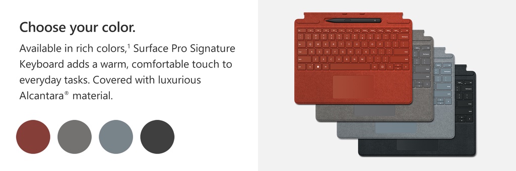 Microsoft Surface Pro Signature Keyboard [Poppy Red / Ice Blue ...